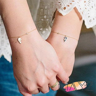 2 Pcs/Set New Fashion Bracelet BEST FRIEND Love Heart - The MAYZ