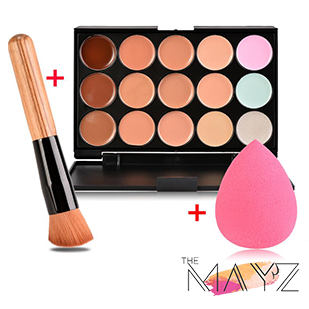 Face Concealer Makeup Palette +Brushes +Puff - The MAYZ