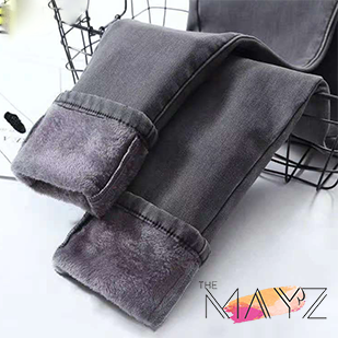 High Waist Warm Jeans - The MAYZ