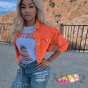 Jean Crop Bomber Jacket - The MAYZ