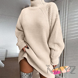 Oversized Knitted Mini Dress - The MAYZ