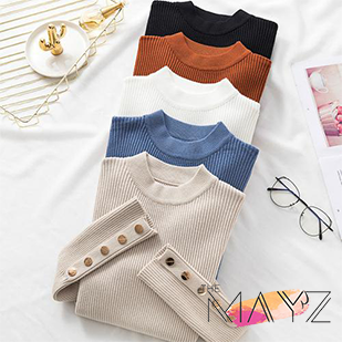 Long Sleeve Pure Slim Sweater Winter Knitted - The MAYZ