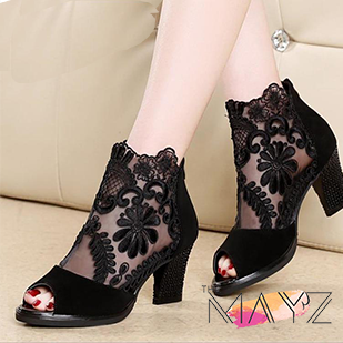 Summer mesh Peep Toe sandals sexy heels - The MAYZ