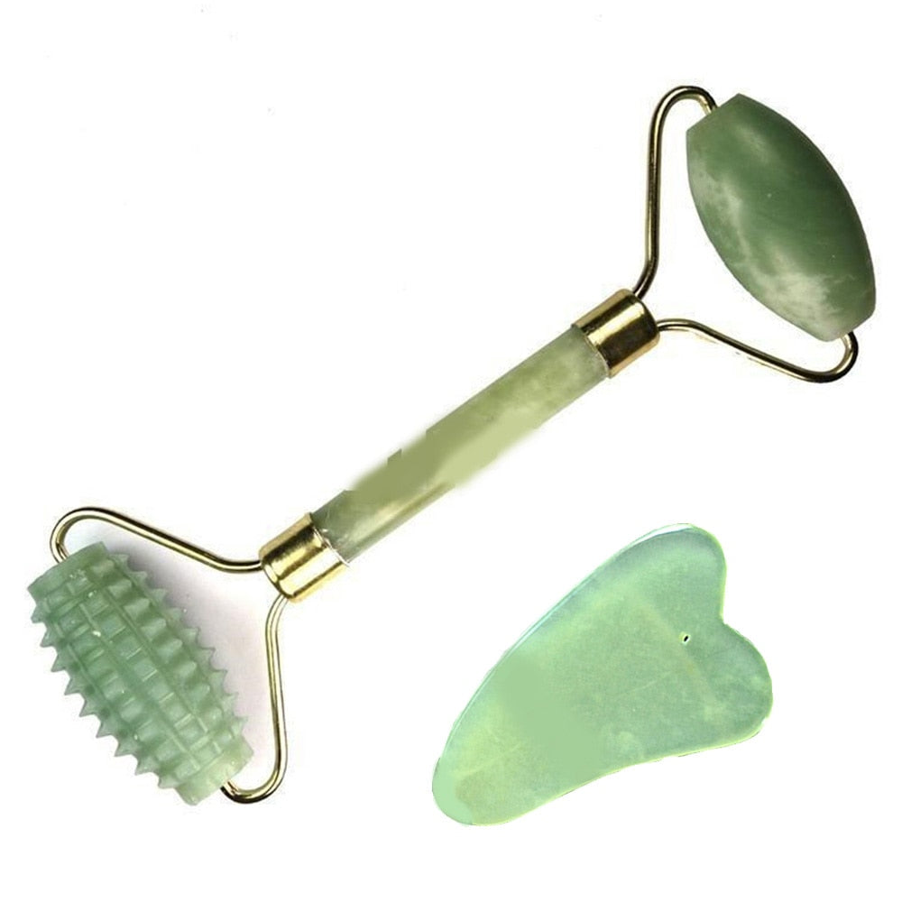 Facial Massage Roller Double Heads Jade Stone - The MAYZ