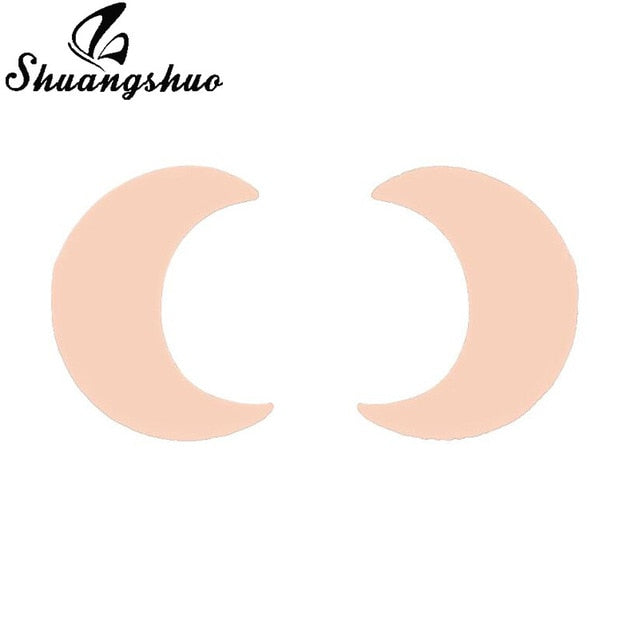 Earrings Mini Black Geometric Moon Star - The MAYZ