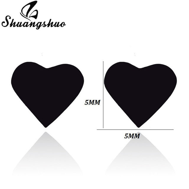 Earrings Mini Black Geometric Moon Star - The MAYZ