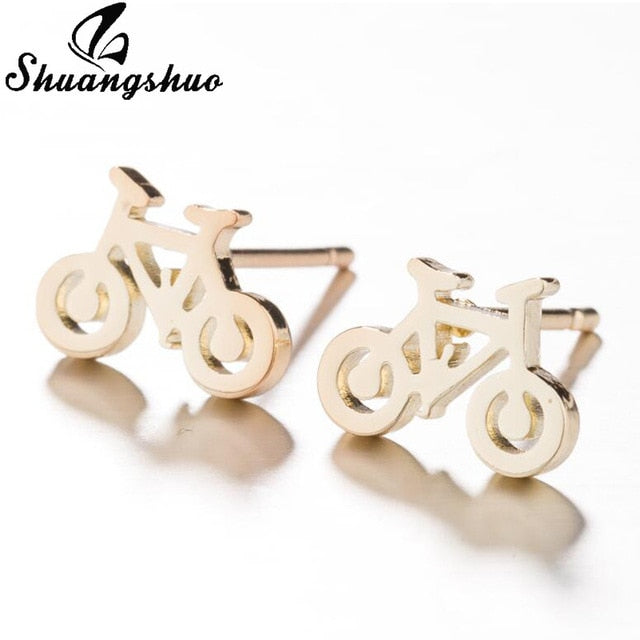 Earrings Mini Black Geometric Moon Star - The MAYZ