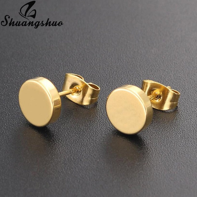 Earrings Mini Black Geometric Moon Star - The MAYZ