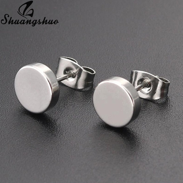 Earrings Mini Black Geometric Moon Star - The MAYZ