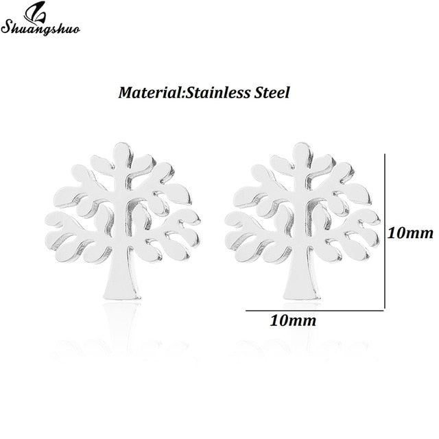 Earrings Mini Black Geometric Moon Star - The MAYZ