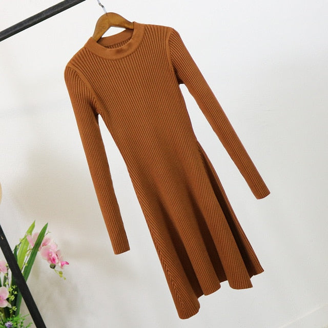 Sweater Mini Knitted Dresses - The MAYZ