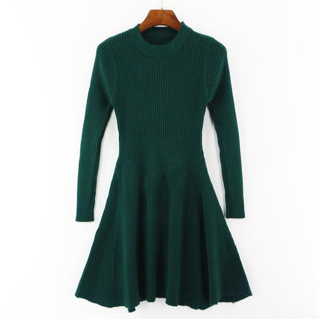 Sweater Mini Knitted Dresses - The MAYZ
