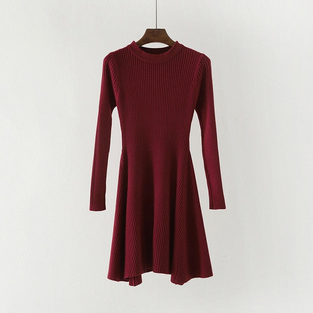 Sweater Mini Knitted Dresses - The MAYZ