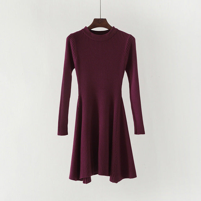 Sweater Mini Knitted Dresses - The MAYZ