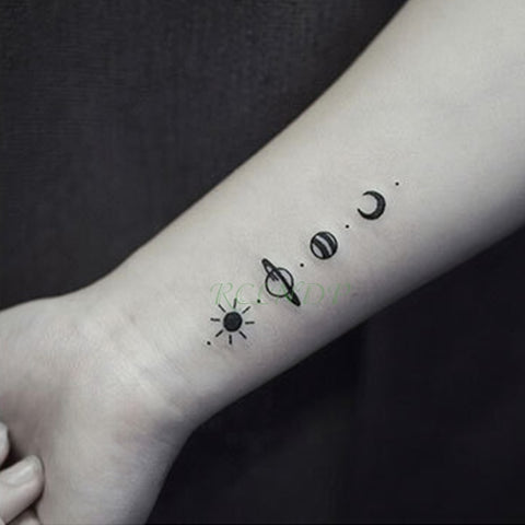 Sun Moon Planet tatto Waterproof Temporary Tattoo - The MAYZ