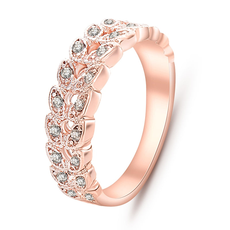 Leaves Rings Rhinestones - The MAYZ