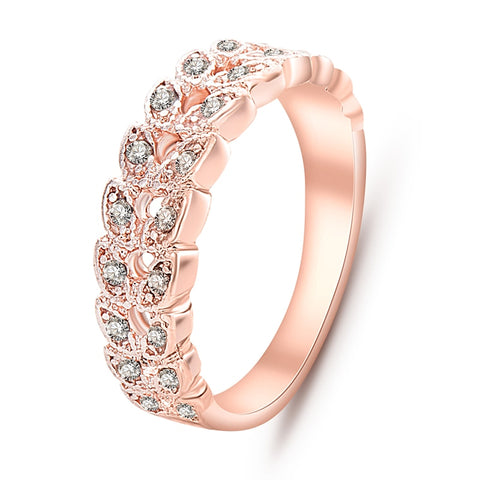 Leaves Rings Rhinestones - The MAYZ