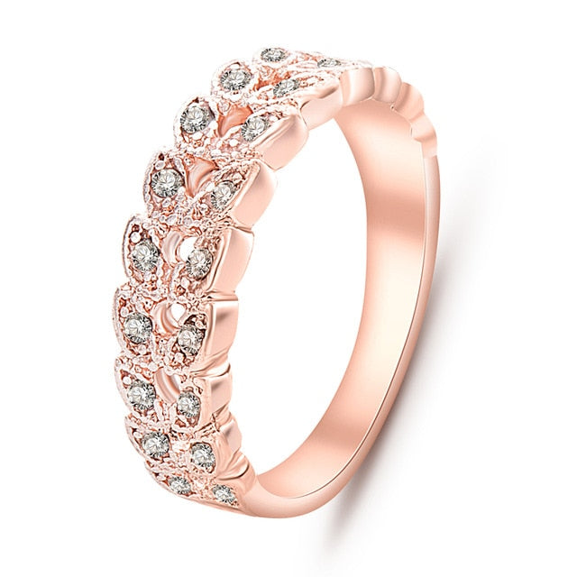 Leaves Rings Rhinestones - The MAYZ