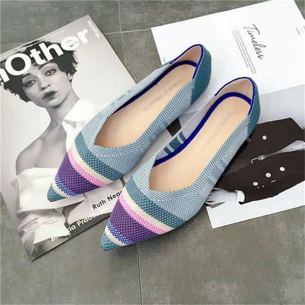 Flat Shoes Ballet Moccasin Mixed Color - The MAYZ