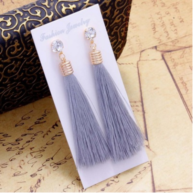 Crystal Long Earrings Drop Dangle Tassel - The MAYZ