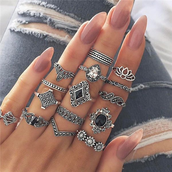 15 Pcs/set Women Fashion Rings - The MAYZ