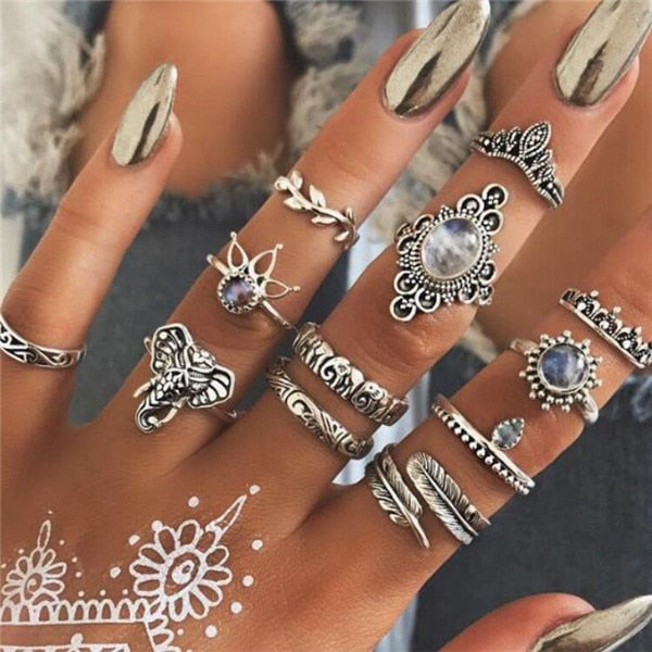 15 Pcs/set Women Fashion Rings - The MAYZ