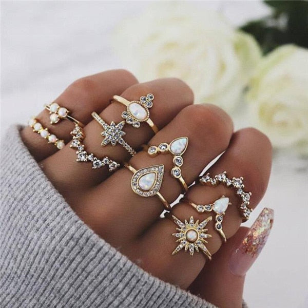 15 Pcs/set Women Fashion Rings - The MAYZ