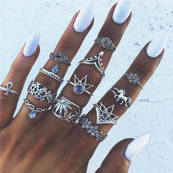 15 Pcs/set Women Fashion Rings - The MAYZ