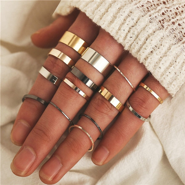 15 Pcs/set Women Fashion Rings - The MAYZ