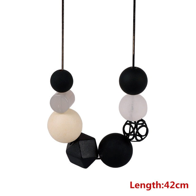 1 Pcs Woman Acrylic Geometric Beads Long - The MAYZ