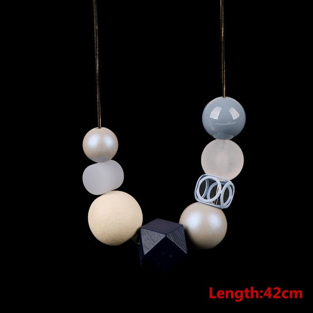 1 Pcs Woman Acrylic Geometric Beads Long - The MAYZ