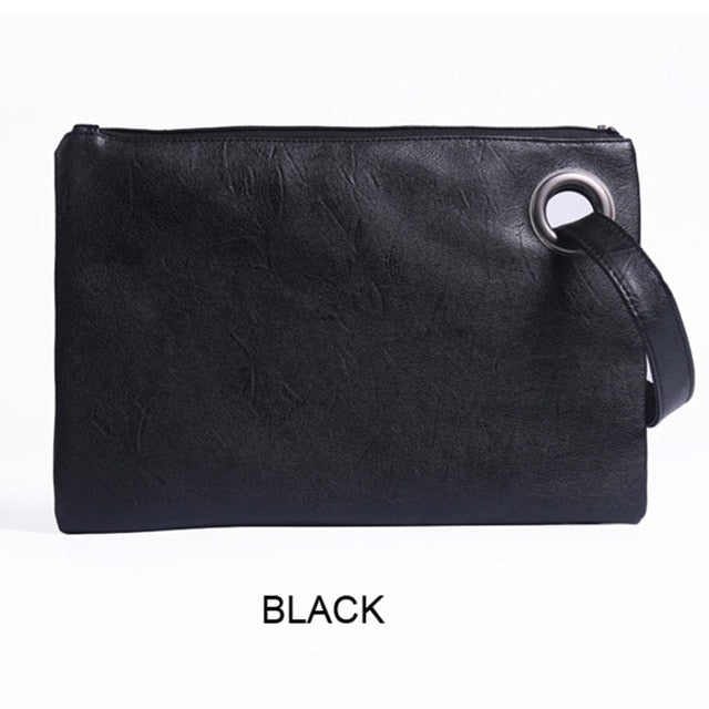 Solid Handbag Clutch Bag Leather - The MAYZ