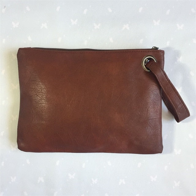 Solid Handbag Clutch Bag Leather - The MAYZ