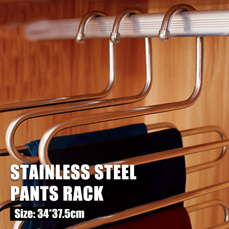 5-layer Pants Rack Shelf Multifunctional Stainless - The MAYZ