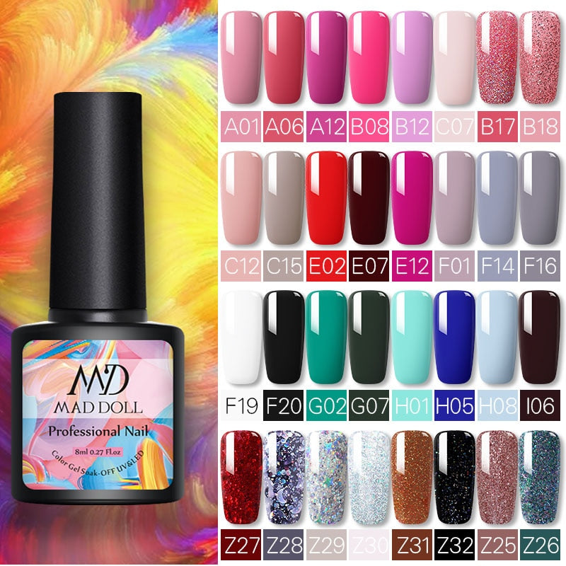 MD DOLL 8ml Sparkling Glitter Nail Gel Polish - The MAYZ