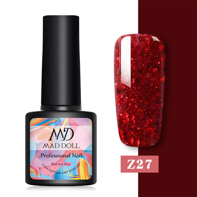 MD DOLL 8ml Sparkling Glitter Nail Gel Polish - The MAYZ