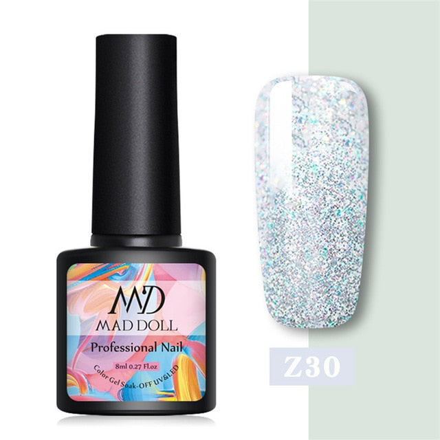 MD DOLL 8ml Sparkling Glitter Nail Gel Polish - The MAYZ