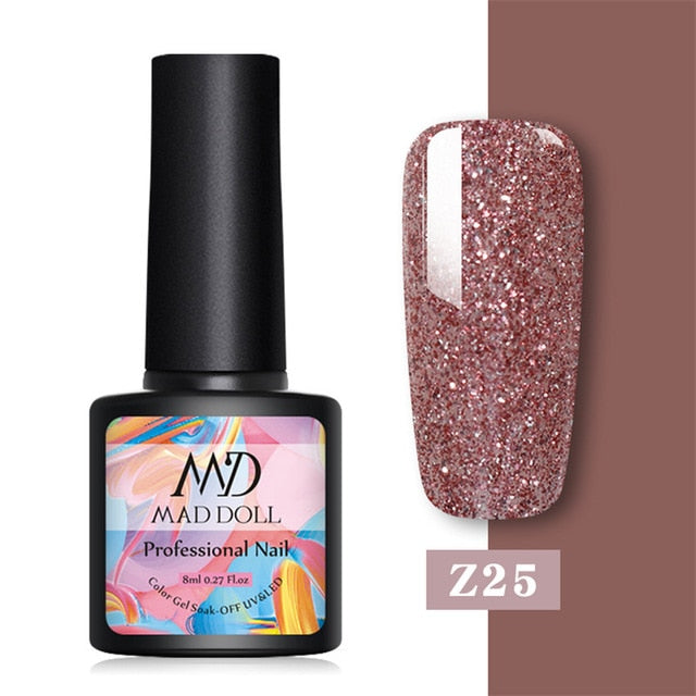 MD DOLL 8ml Sparkling Glitter Nail Gel Polish - The MAYZ