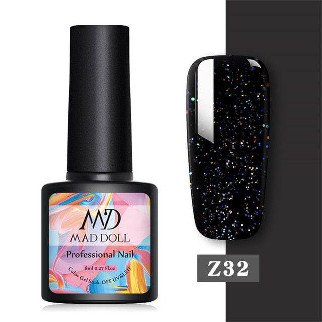 MD DOLL 8ml Sparkling Glitter Nail Gel Polish - The MAYZ