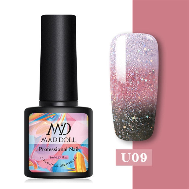MD DOLL 8ml Sparkling Glitter Nail Gel Polish - The MAYZ