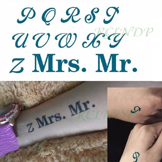 English word letters Waterproof Temporary Tattoo - The MAYZ