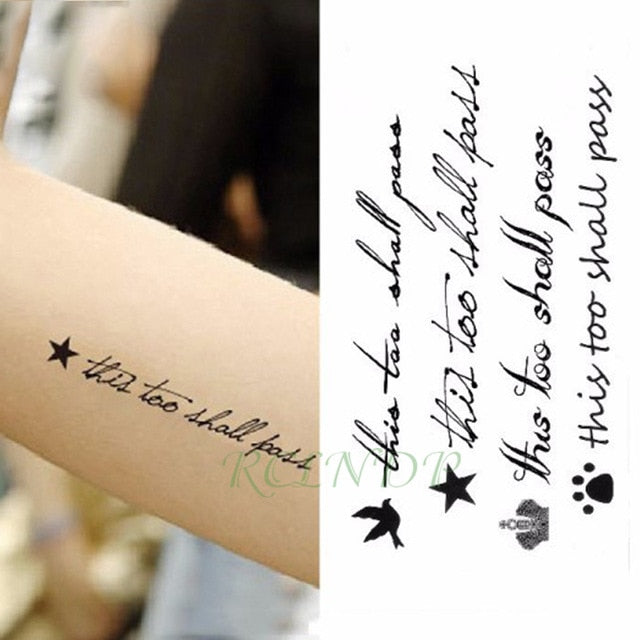 English word letters Waterproof Temporary Tattoo - The MAYZ