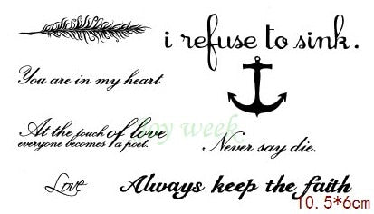 English word letters Waterproof Temporary Tattoo - The MAYZ