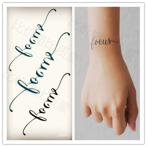English word letters Waterproof Temporary Tattoo - The MAYZ