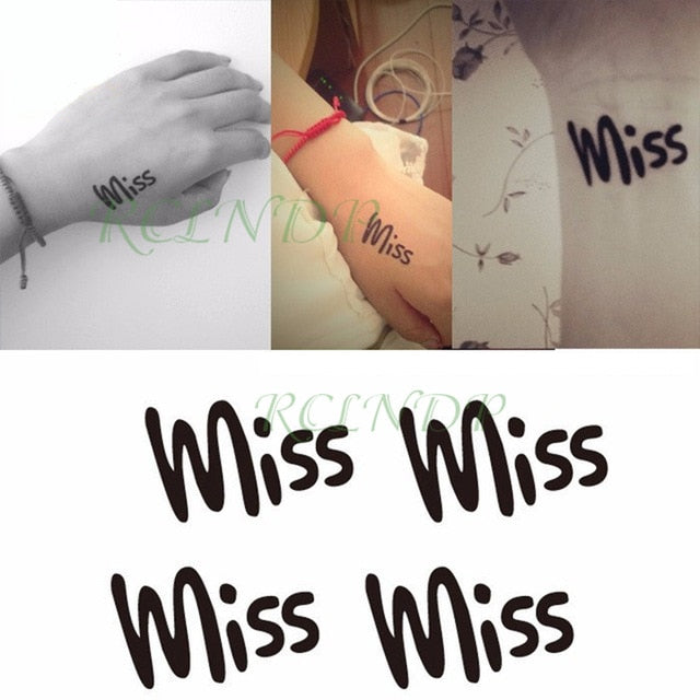 English word letters Waterproof Temporary Tattoo - The MAYZ