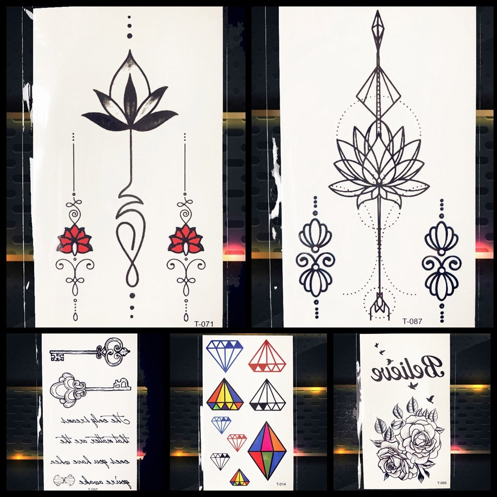 Flower Black Geometry Tattoo - The MAYZ