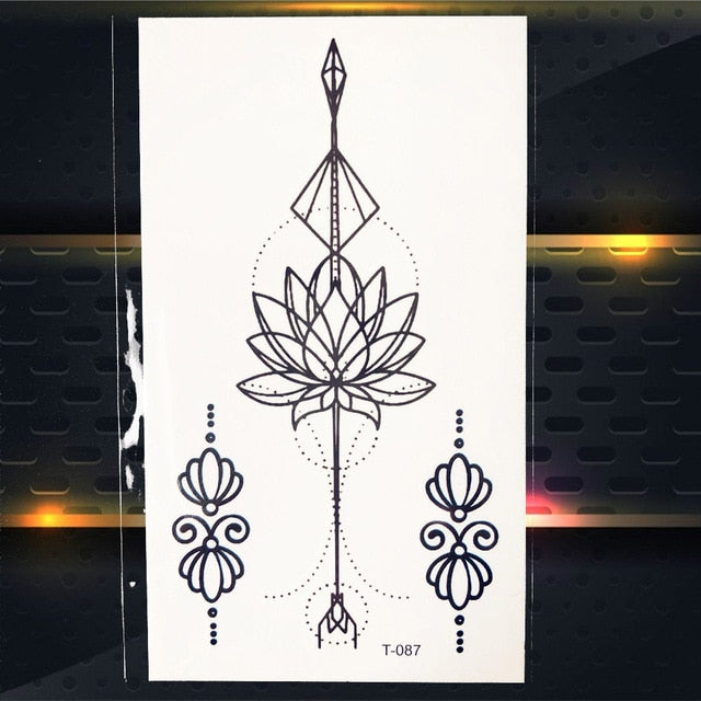 Flower Black Geometry Tattoo - The MAYZ