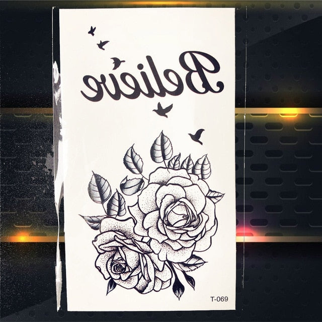 Flower Black Geometry Tattoo - The MAYZ