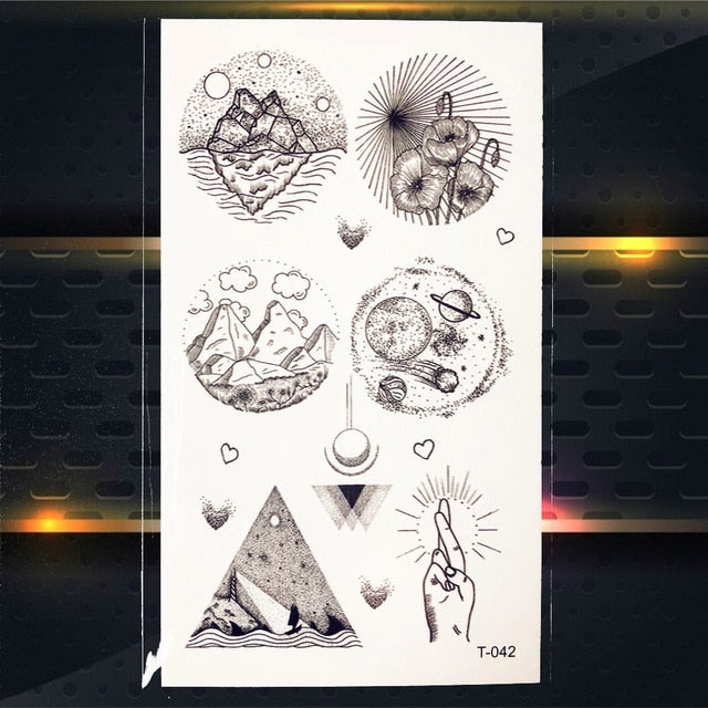 Flower Black Geometry Tattoo - The MAYZ