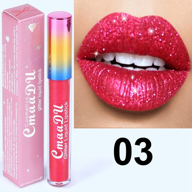 Glitter Lips Make Up Liquid Lipstick Waterproof - The MAYZ